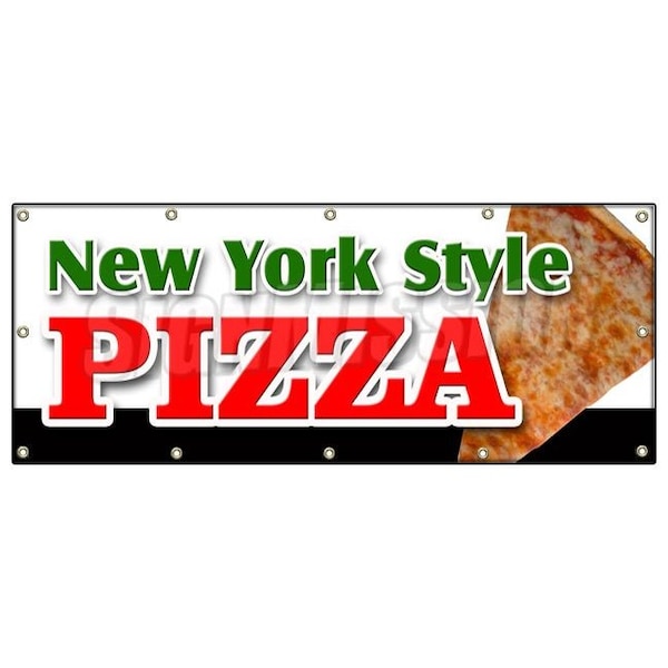 Signmission NEW YORK STYLE PIZZA BANNER SIGN by the slice take out carry pizzeria B-120 New York Style Pizza - main